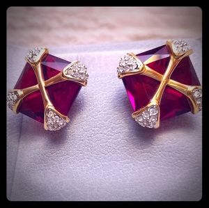 Vintage Swarovski stamped earrings